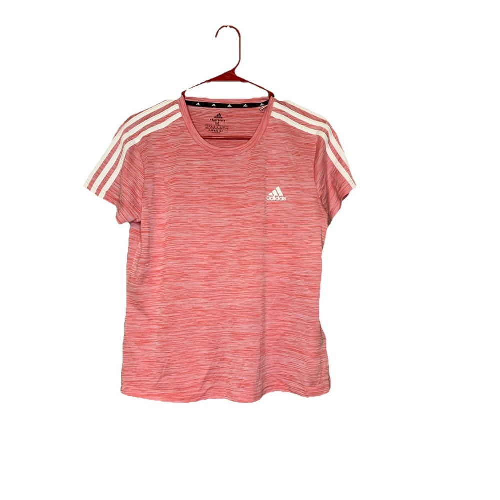 Adidas Women Training T Shirt Pink Size Medium Primegreen Aeroready Short Sleeve